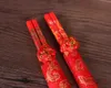 Trä retro klassisk kinesisk dubbel lycka ätpinnar drake phoenix tryckt bröllop bukett souvenir gåvor bröllop levererar glädje