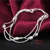 30PCS/Lot Mix Order Wholesale 925 Sterling Silver Plated Fashion Link Chain Bracelets Jewelry