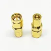 10PCS \ Lot FreeShipping Gold Copper SMB Kvinna till SMA Male Jack Plug Straight Adapter RF Coaxial Coax Connector