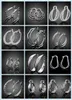 Mix 12 Style 12Pairs/Lot Högkvalitativ plätering 925 Sterling Silver Double Circle Ear Hoop Earrings Fashion Gift Hyperbole Big Ear Ring