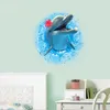 Новая мода 3D напечатаны Дельфин Животные наклейки на стену декор спальни комнатные наклейки украшения дома дома Экологичный ПВХ безопасный материал