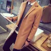 Wholesale- Cape For Men Long Coats Denim Jacket Snow Jackets Slim Double Breasted Suit Mens Trench Winter Coat Sapphire Wool Yellow Man F20