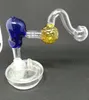 Pot en verre de football d'os de crâne, accessoires de narguilé en gros, tuyaux en verre bongs de plate-forme pétrolière de barboteur en verre, couleur aléatoire