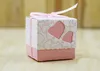 Love Heart Small Laser Cut Gift Candy Boxes Wedding Party Favor candy tassen met Ribbon Decor8415266