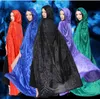 adulto sexy com capuz Cloaks Mulheres Homens Colorful Halloween veste trajes perfeito para o inverno Medieval longa capa Decoração do partido bruxa cape