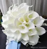 Vendita calda colore viola Calla Lily fiori artificiali Bouquet da sposa Lattice Real Touch Calla Lily Wedding Flower Bouquet