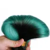 Fasci di capelli umani Remy Ombre verde scuro a due toni 1B Capelli lisci vergini brasiliani colorati verdi 3 pacchi Estensioni dei capelli verdi