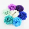 8 cm Chiffon Fabric Rose Flower With Alligator Clip for Baby Hair Accessory 24pcslot2530788