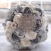 Gorgeous Wedding Flowers Bridal Bouquets Ivory White Artificial Wedding Bouquet Crystal Sparkle With Pearls 2016 buque de noiva