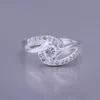 Hot sale Bicyclic gemstone 925 silver plated ring DMSR142 Brand new high grade sterling silver plated finger rings