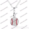 Crystal Baseball Pendant Earrings Necklace Jewelry Sets Fashion Sports Jewelry Best Friend Gift For Team Club Base Ball Lovers