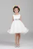 2016 Elegancki Letnia Dziewczyna Białe Szyfonowe Suknie Dla Dzieci Party Dress Princess Tutu Girl Wedding Party Z 3 Kolory Wstążkami Urodziny
