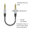 CAR O AUX Extention Cable Nylon flätad 3ft 1M WIRED AUXILIARY STEREO JACK 3,5 mm Manlig ledning för Andrio Mobiltelefonhögtalare5788204