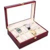 Whole2016 Новая 12 Grid Wood Watch Box Case Case Transparent Gift Box Skylight Direw Box Collections Hore Display Case7328467