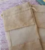 حقائب Flax jute Organza الشفافة 15x22 سم (6 "x 8.5") من الضروري النفط شامبو سائل للماكياج الخيش المجوهرات الكتان الحقائب الترويجية