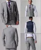 Ternos masculinos Blazers Atacado - 2021 Custom Maderoyal Blue Smoking Casamento com calças Mens Terno Smoking Fit Grooms Jacket + Calças + Colete + T