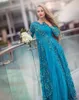 Turquoise Bridal Evening Sukienki wieczorowe Blisly Tiul z koronką z koronką szyi 2019 Mother of the Bride Sukienka Arabska 4097681