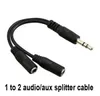 Оптовая 500 шт. / лот аудио кабель 3,5 мм между мужчинами и женщинами разъем для наушников Splitter аудио кабель-адаптер