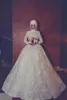 Fashion High Neck Wedding Dress Classic A-Line Lace Applique Long Sleeves Bridal Wedding Dresses Custom Made Graceful Lace Wedding Gowns