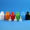 PET-plastic druppelflessen 100 STKS 30 ml dubbel bewijs Zeer transparante flessen met kindveilige diefveilige doppen Knijpfles met lange tepel