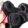 100% ludzkie włosy splot 9a Indian Hair Extension 3 sztuk / partia Natural Black Color Faliste luźne fale Wiązki Włosów Darmowa Wysyłka Bella Hair