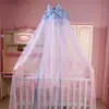 Baby Bed Crib Dome Canopy Netting for Boys Girls Princess Hanging Mosquito Net with Bowknot Decor for Bedroom Insect Protection Me1042663