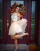 Deux pièces Light Champagne Short Homecoming Robes Sequins Perled Tulle Open Back Roches Sweet 16 Robes Court Prom 2367635