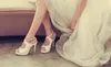 Élégant Belle Vogue Dentelle et Peau de Mouton Style Simple 10 cm Talons Hauts De Mariage Chaussures De Mariée NK1095