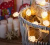 Rice White 2M 20 palline di luci stringa di batuffolo di cotone per abbellire l'esterno della barra decorativa del festival di Natale