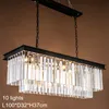 Lampadario di cristallo moderno francese rettangolo Lampada K9 Tenda di cristallo Design E14 Lampadina 110V 220V Lampadario di cristallo Lampada a sospensione per la casa