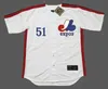 Montreal Expos 51 RANDY JOHNSON 3 RODNEY SCOTT 6 RUSTY STAUB 7 HUBIE BROOKS 16 TERRY FRANCONA 34 BILL GULLICKSON maglia da baseball cucita 01