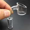 Quave quartz banger nail 10mm 14mm 18mm male female 45 degree 90 degree clear joint domeless quartz nail for oil rigs