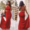 2019 Red Tight Bal Sukienka Mermaid Backless Długa Formalna Specjalna okazja Dress wieczór Party Gown Plus Size Vestidos de Festa