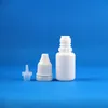 100 set/lot 10ml (1/3oz) plastik damlalık beyaz şişeler kurcalama ile açık kapaklar uzun ince uçlar hdpe mağaza alt sıvı sıvıları meyve suyu yağ özü 10 ml