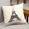 Eiffel toren patroon kussensloop landschap paren toren kussensloop thuisbank decoratieve kussenslopen gratis verzending