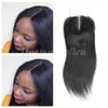 Lace Closure Malaysian Brasilian Straight Wave Human Hair Closure Middle Part Lace Closure Bleached Knots 8 '' - 24 '' 'Natural Color