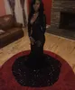 Bling Schwarz Pailletten Prom Kleider 2016 Langarm 8. Klasse Meerjungfrau Abschluss Abendkleid Sexy V-ausschnitt Frauen Formale Party Kleider vestidos