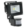 Promo 10W 20W 30W 50W 100W PIR LED Flood Light med rörelsesensor Spotlight Vattentät Utomhus LED Floodlight Lampa Varm kallt Vit AC85-265V