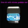 Iron silicon box non-stick silicone container colorful food grade reusable silicone dab wax jar dry herb vaporizer