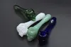 Nieuwe aankomst schedel pyrex oliebrander pijpen glazen lepel pijpen handpijp glas rokende pijpen tabak droog kruid voor bongglas bubbler