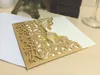 100 sztuk / partia Darmowa Wysyłka Western Style Laser-Cut Koronki Kwiat Wzór Konfigurowalne Prysznicze Ślubne Zaproszenia Karty 3 Kolory