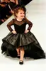 Gorgeous Black Girls Pageant Dress Scoop Ball Gowns Beading Floor-Length Kids Flower Girl Vestido de primera comunión