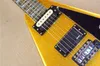 Jack Son Randy Rhoads RR Volando V Goldtop Guitarra eléctrica Guitarra Big Sparkle Pintura de oro, PickGuard negro