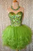 Meravigliosi cristalli innamorati Abito da ballo gonfio rosa Short Homecoming Colorful Rhinestones Cocktail Prom Graduation Dresse5084880