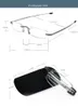 Man womens fold rimless travel business mini power tube read glasses magnification box with case in strength +1.50 2.00 2.50 3.00 3.50 4.00