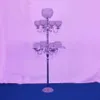 El último pilar de cristal para la decoración de la pasarela de la boda, soporte de flores de cristal para el escenario de la boda