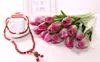 50 stcs latex tulpen kunstmatige pu bloemboeket echte aanraakbloemen voor huizendecoratie bruiloft decoratieve bloemen 11 kleuren optie