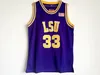 Shaq Lsu Jersey Oneal Jersey Retro Ncaa College Jersey 32黄色紫色のメンズ刺繍バスケットボールジャージ