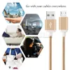 Nylon flätad typ C USB -kabel USB 2,0 till 3,1 höghastighet laddningstyp C Cable Metal Housing V8 Laddningssladdar för iPhone Android smarttelefon i OPP Bag