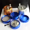 Royal glass Smoking Accessories 4 parts Herb Tobacco Grinders DI 60MM Metal Grinder mix color